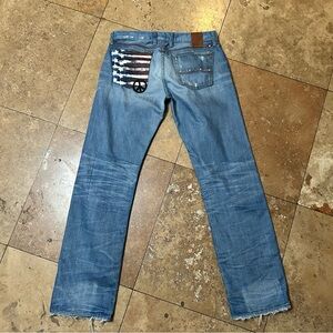 Rare Lucky Brand Women’s Lucky Legend American Flag Peace Sign Jeans Size 6/28
